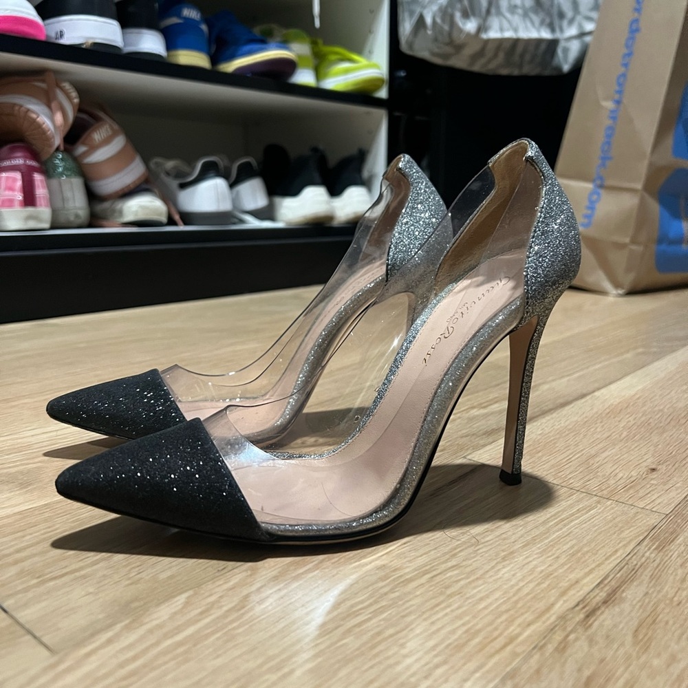 Glitter and plexi Gianvito Rossi heels pumps sz 37